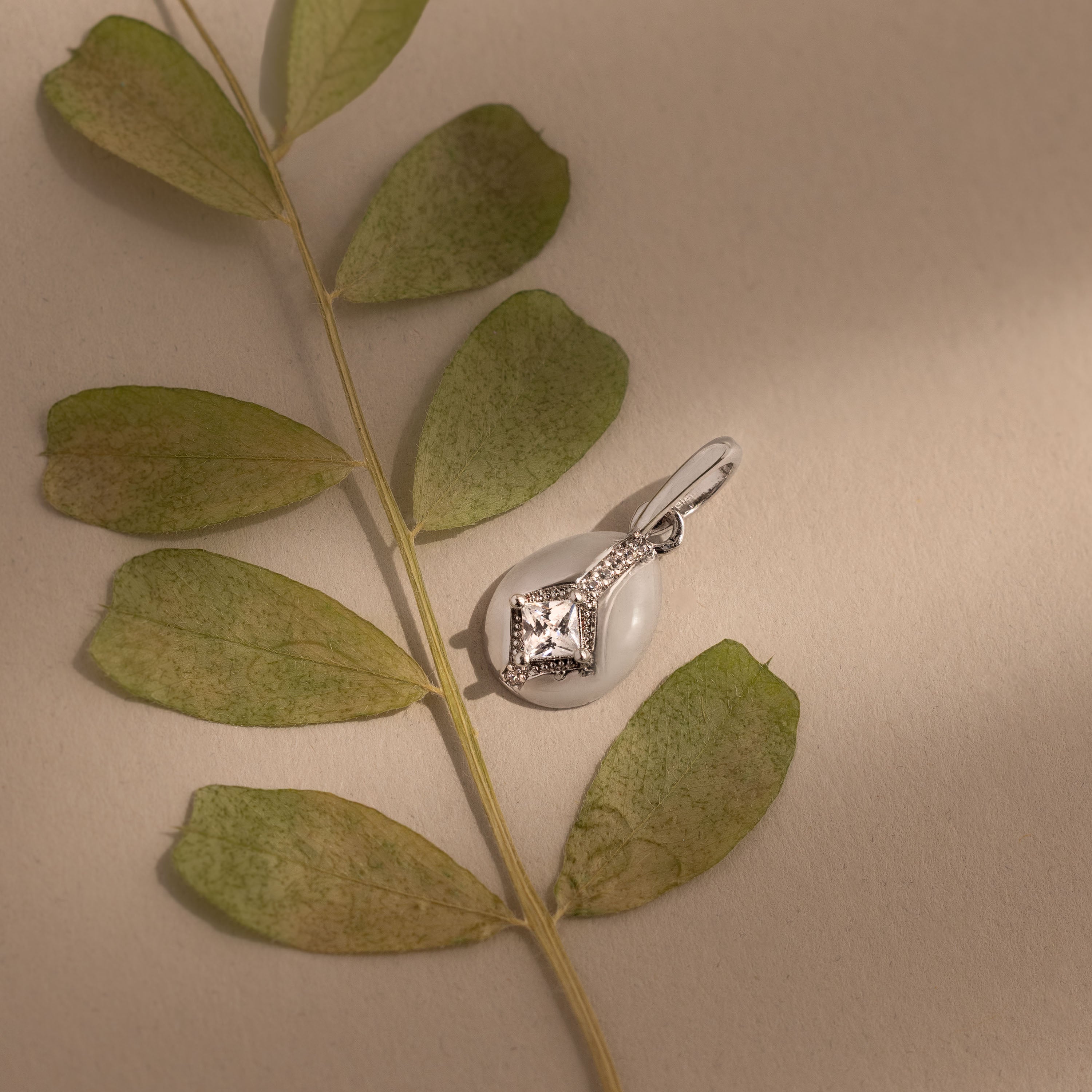 Nova Diamond Charm in Silver