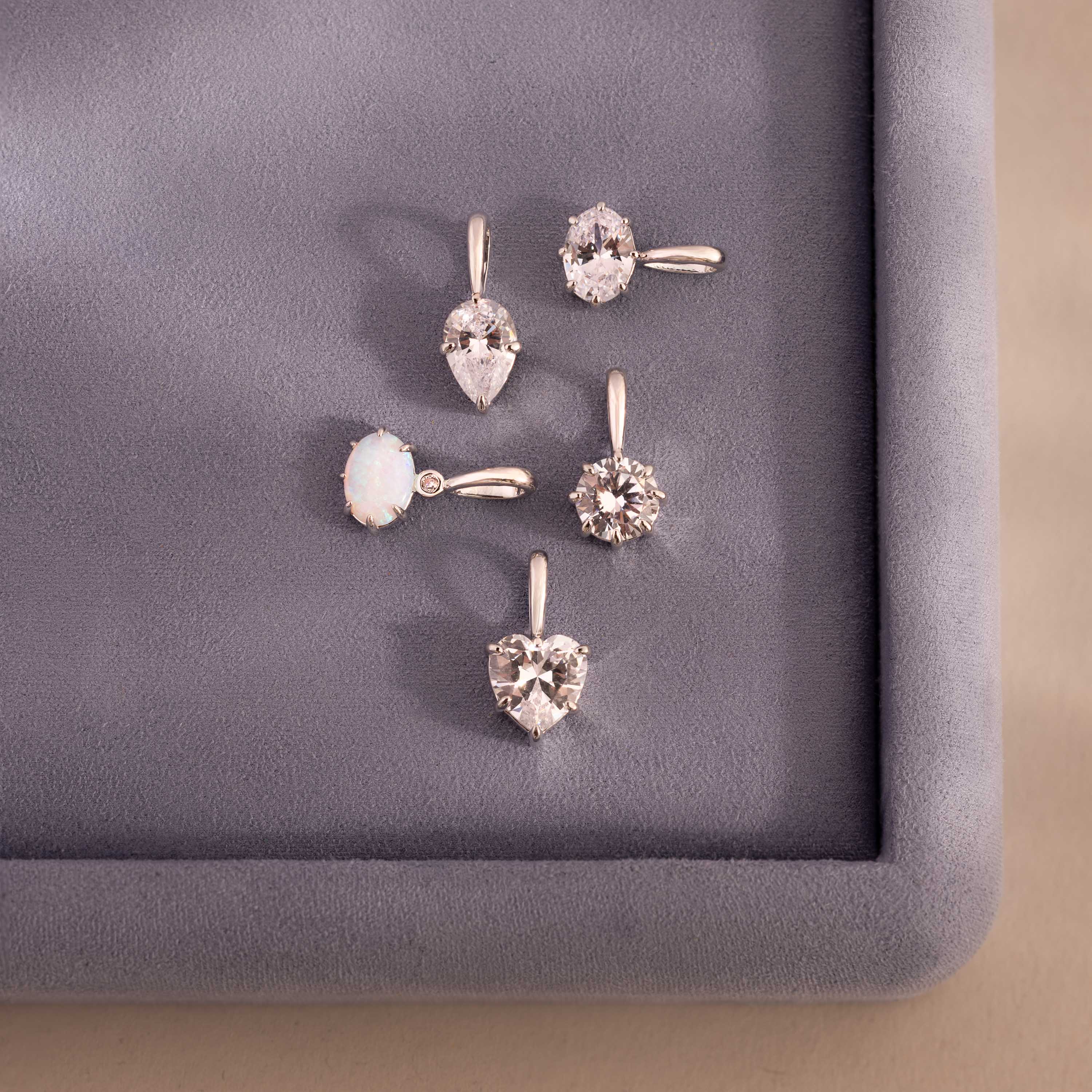Love Mixed Gemstone Charm Set in Silver