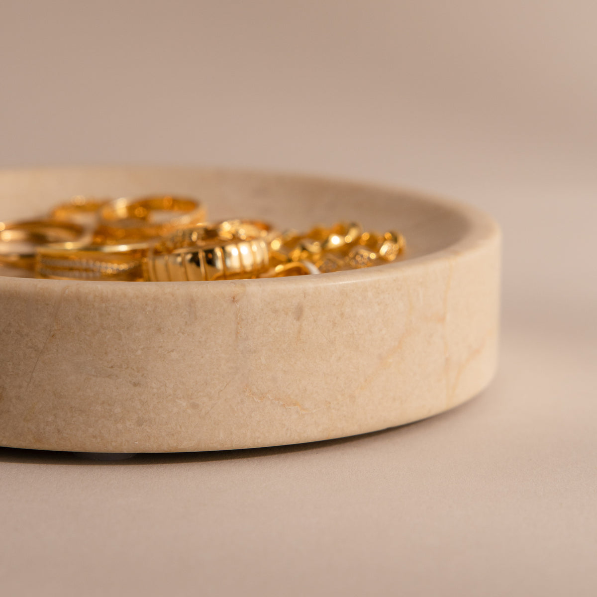 Beige Marble Jewelry Dish