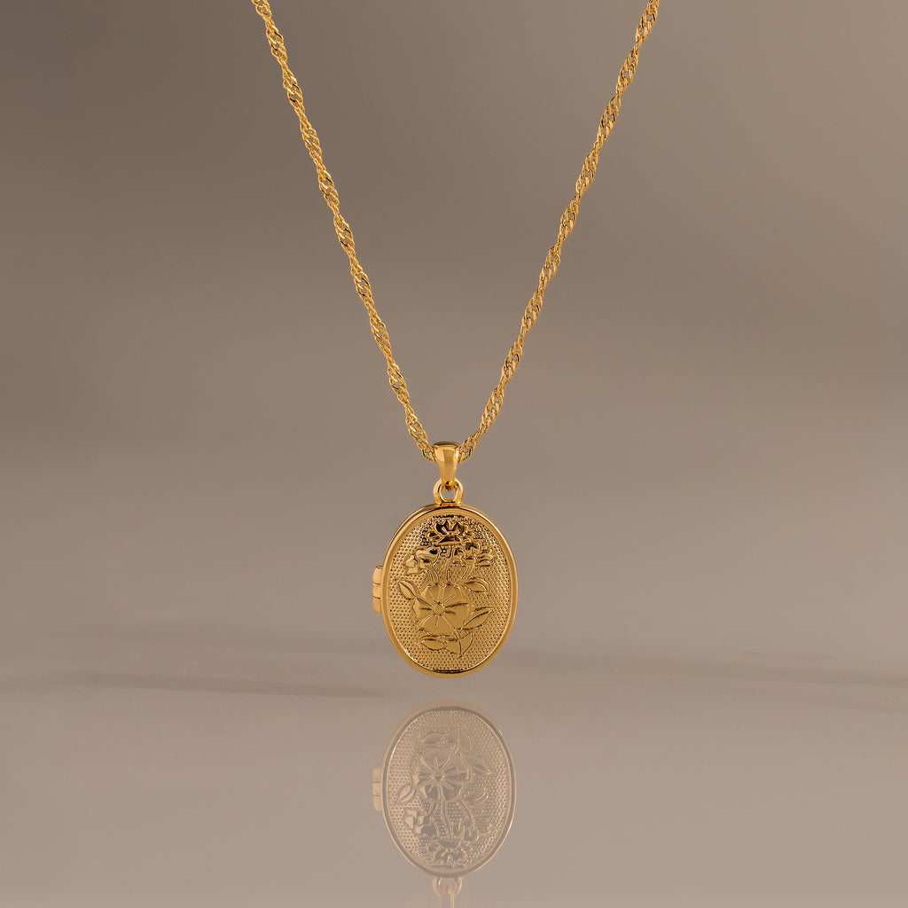 Floral Locket Necklace