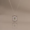 Pave Evil Eye Locket Necklace in Silver