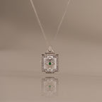 Pave Evil Eye Locket Necklace in Silver