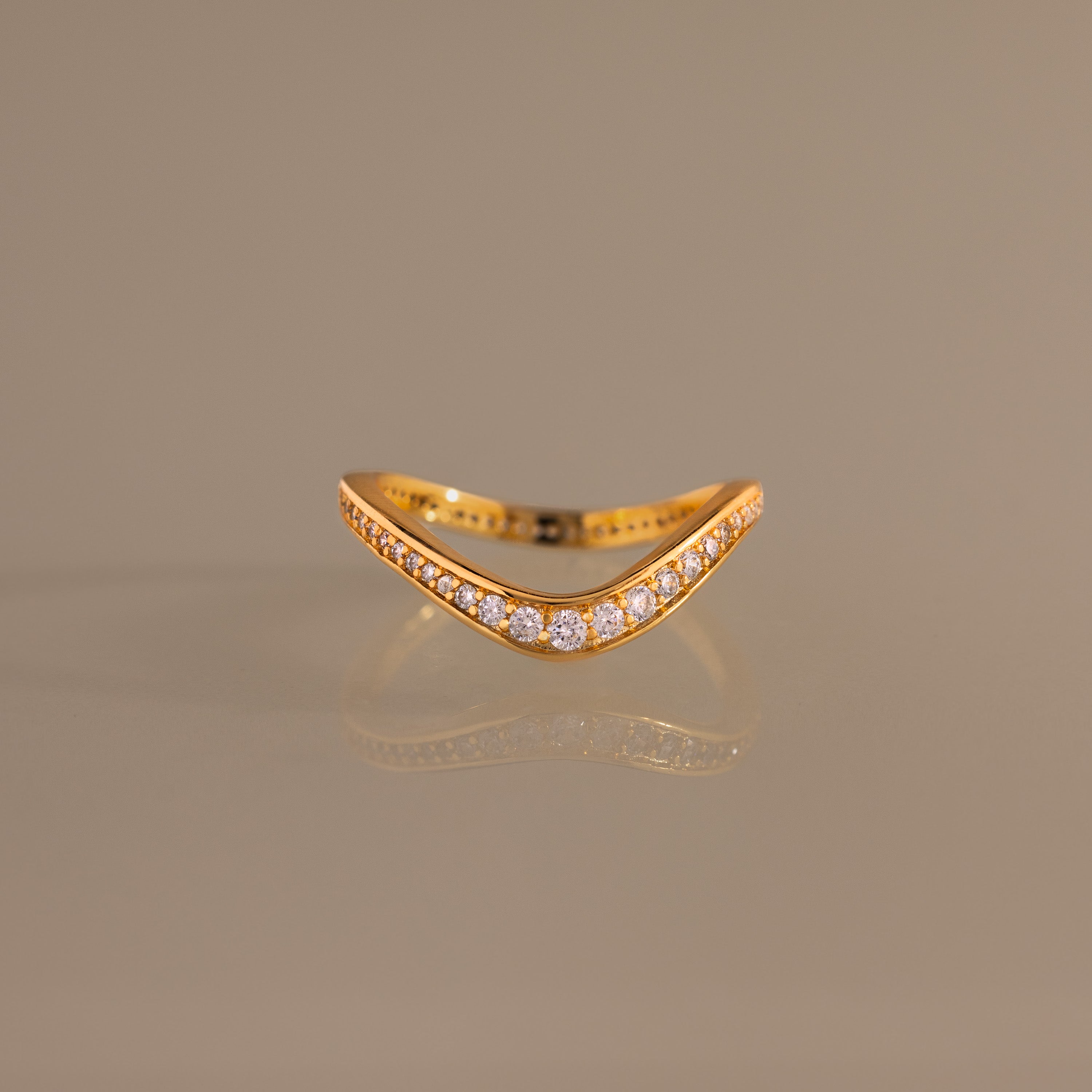 Diamond Pavé Chevron Ring