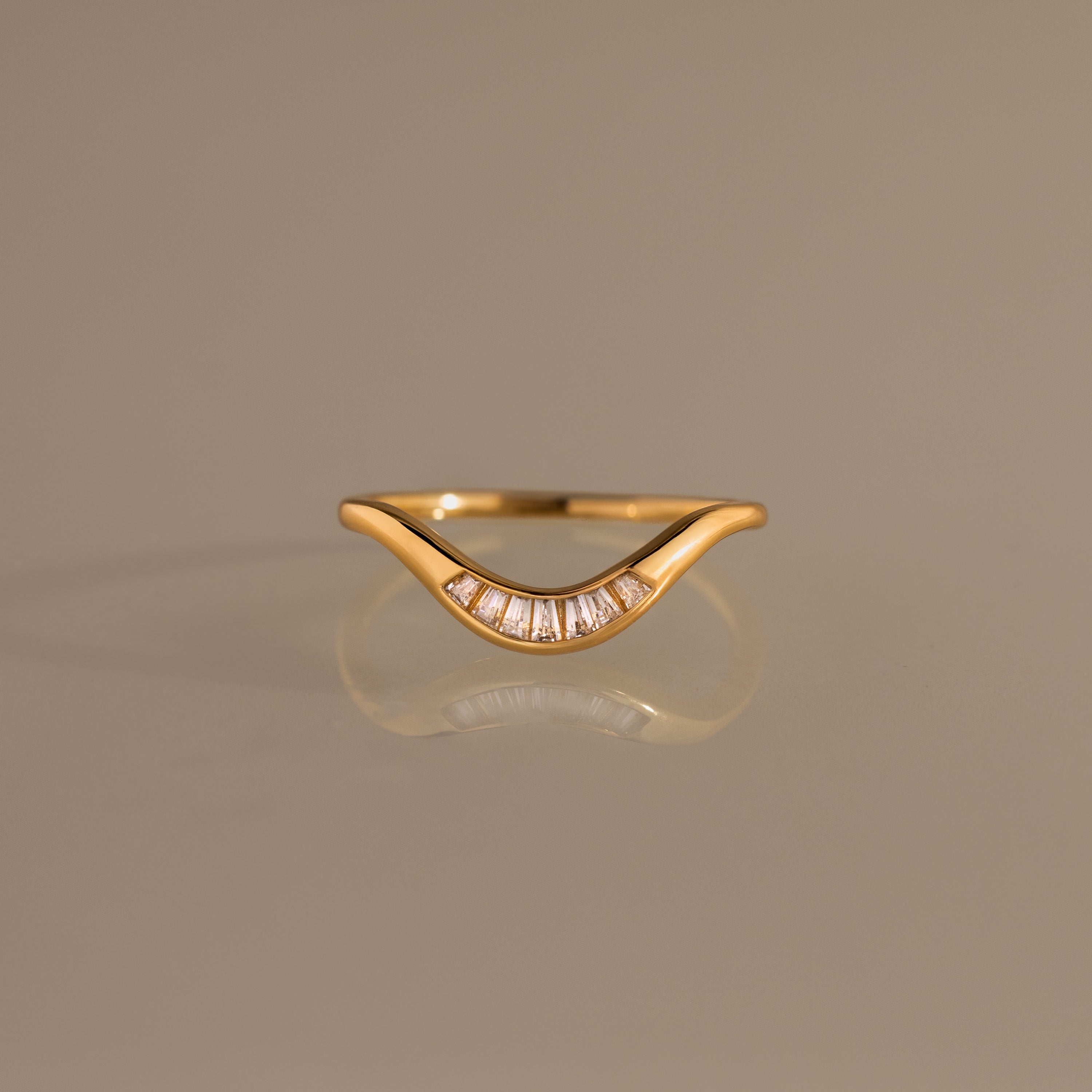 Crescent Wave Diamond Band