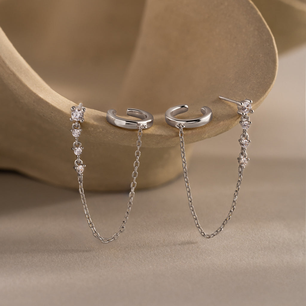 Diamond Veil Ear Cuffs
