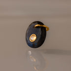Moonstone Labradorite Charm in 18K Gold