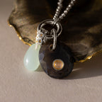 Moonstone Labradorite Charm in Silver