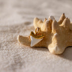 White Shark Tooth Charm in 18K Gold