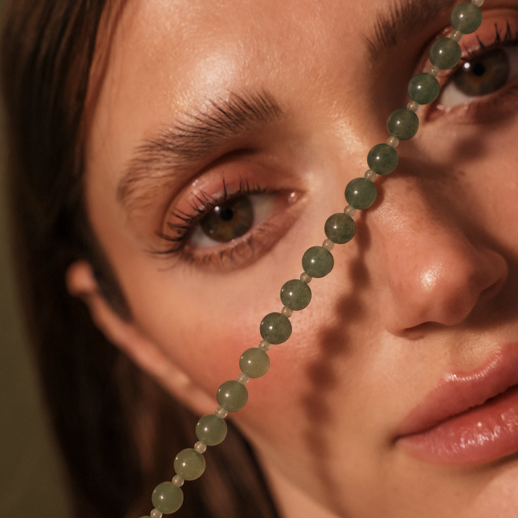 Aventurine Choker Necklace in Silver