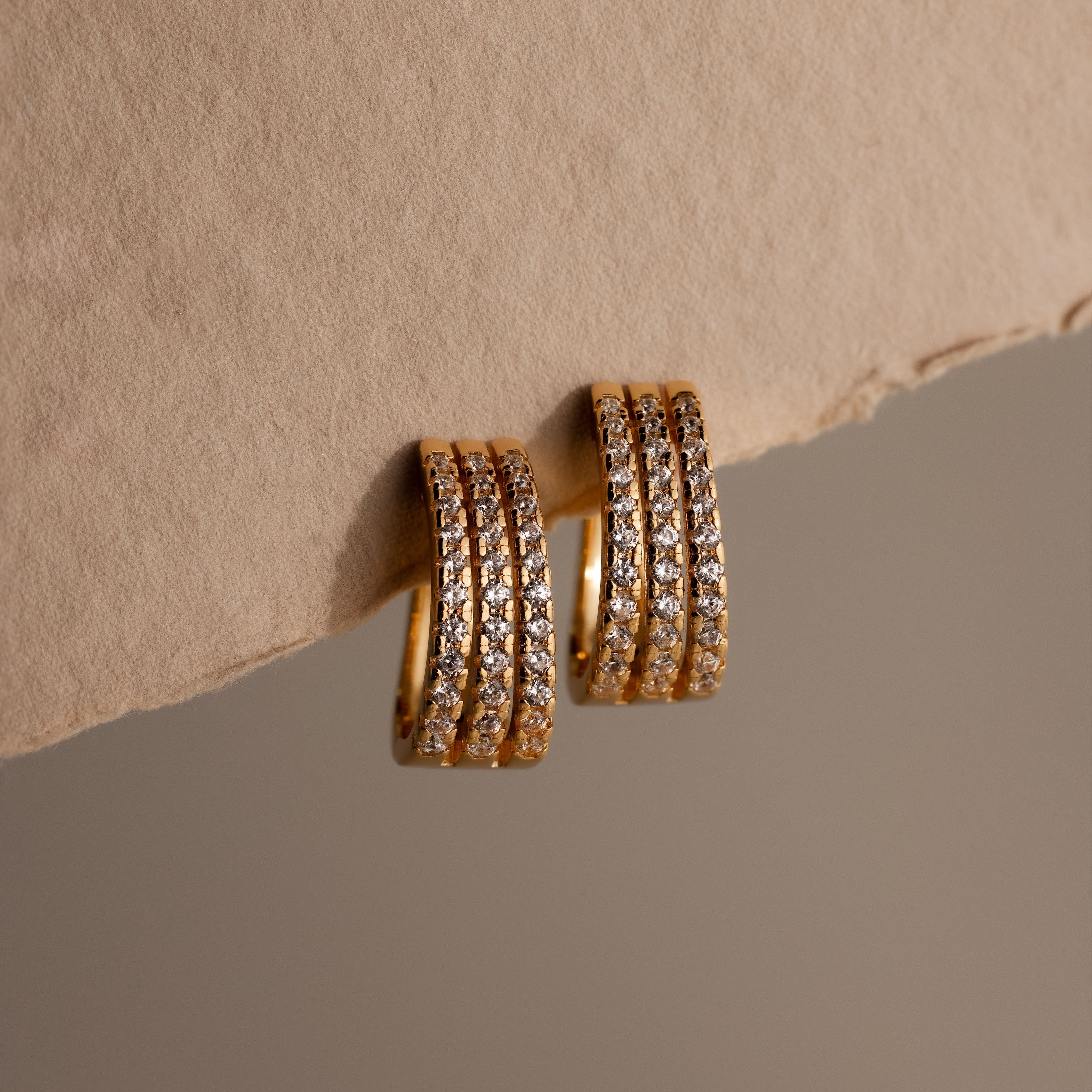 Pave Trio Hoops
