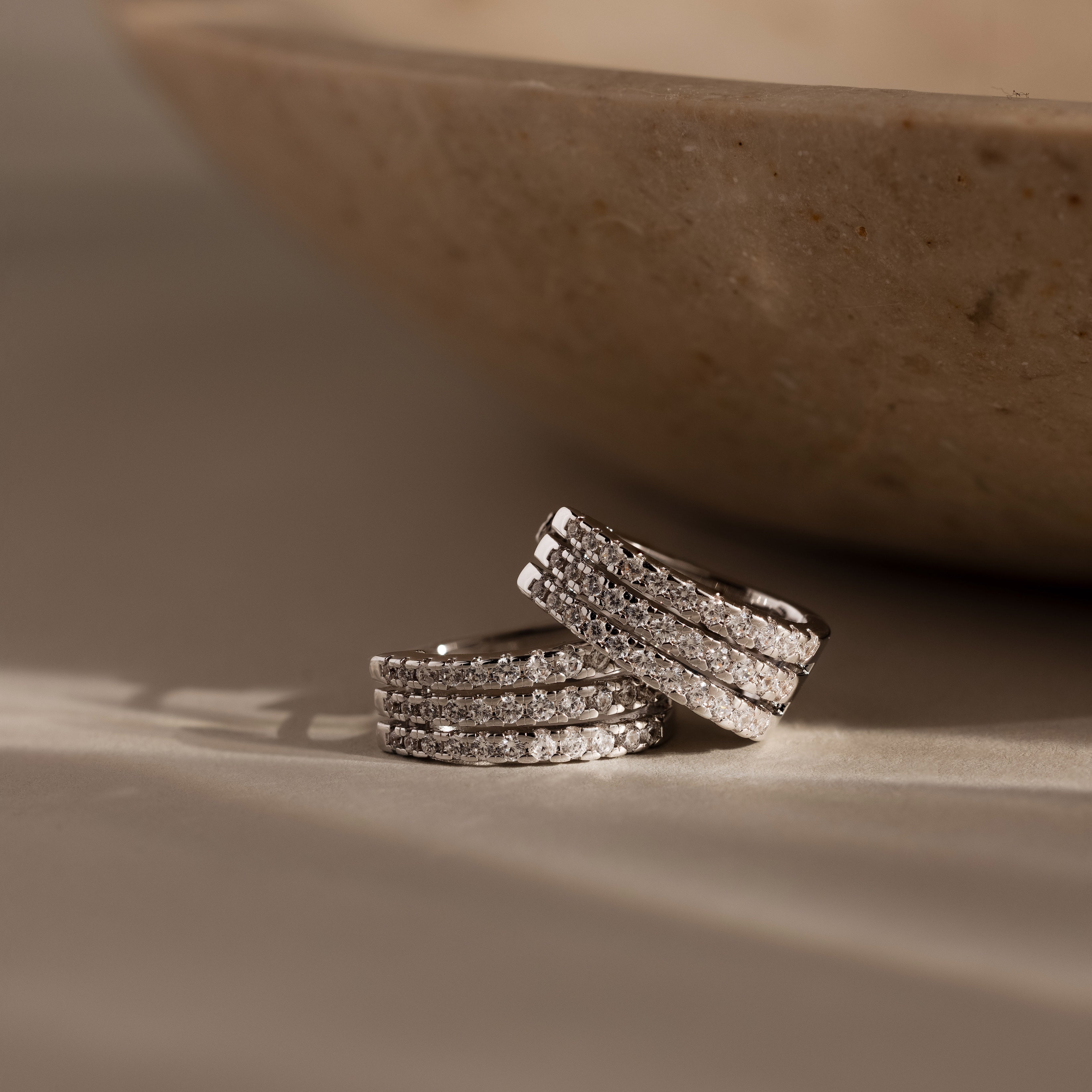 Pave Trio Hoops