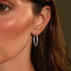 Inside Out Diamond Hoops Set in Silver