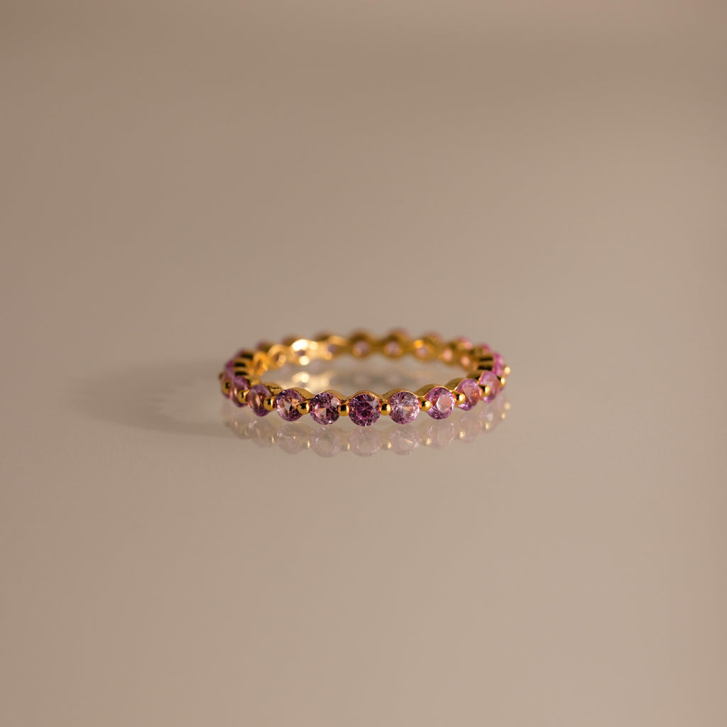 Lace Eternity Pink Tourmaline Ring