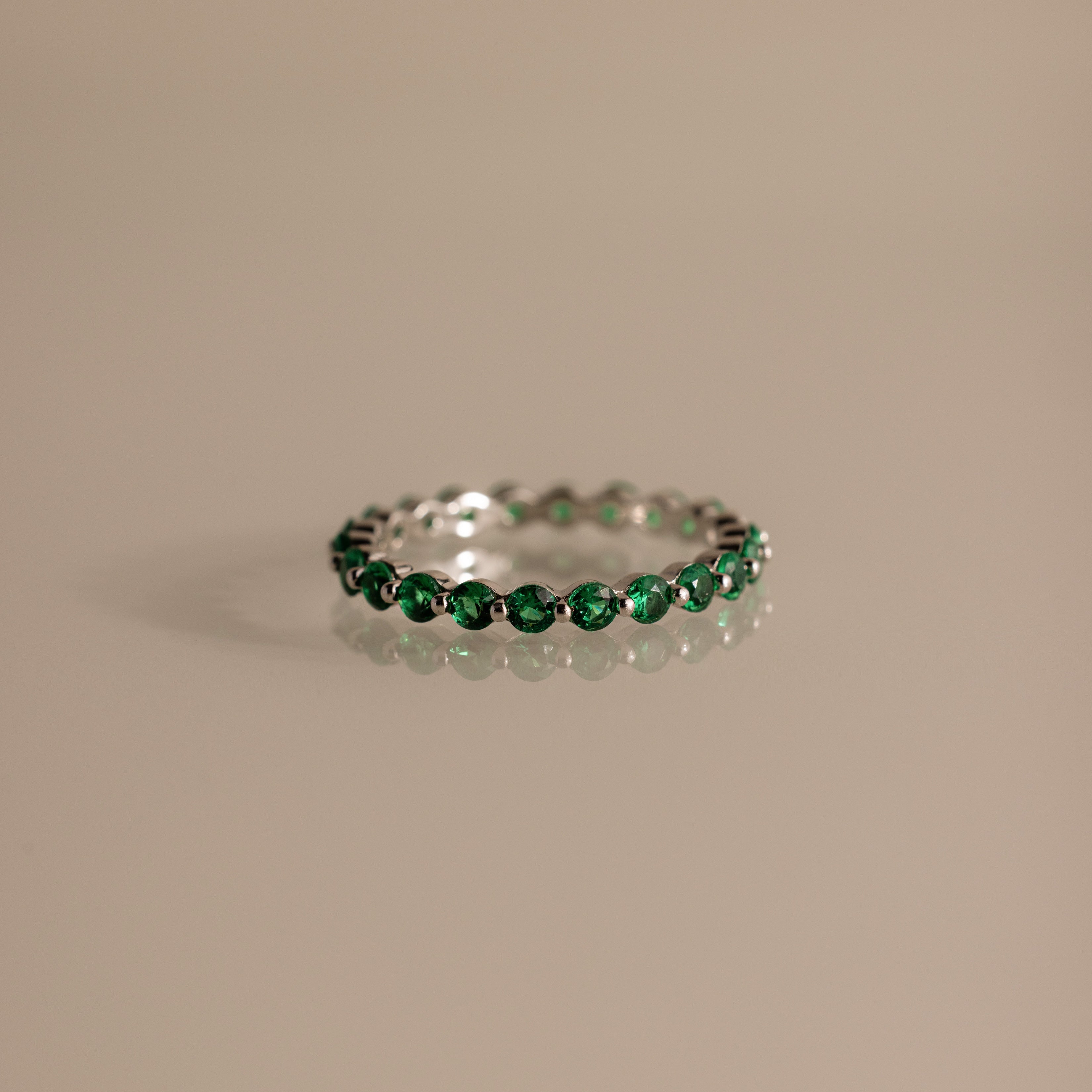Lace Eternity Emerald Ring