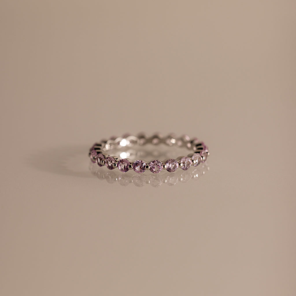 Lace Eternity Pink Tourmaline Ring