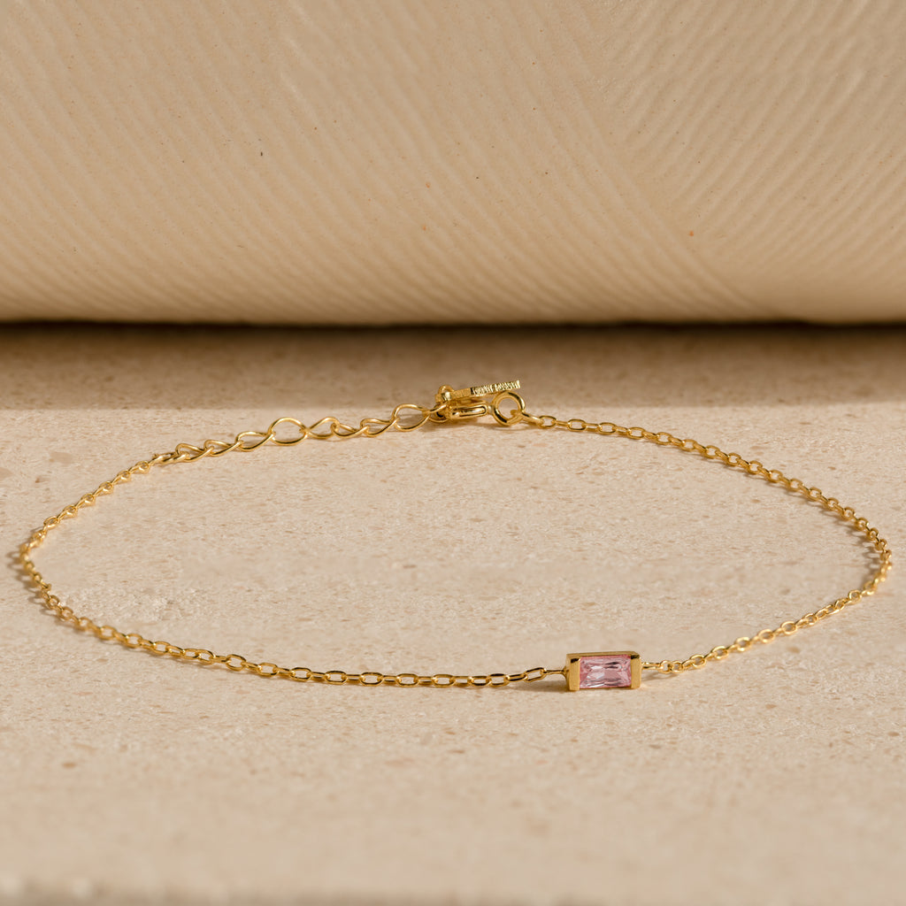 Pulsera con piedras de nacimiento de talla baguette