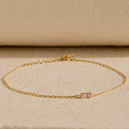 Pulsera con piedras de nacimiento de talla baguette