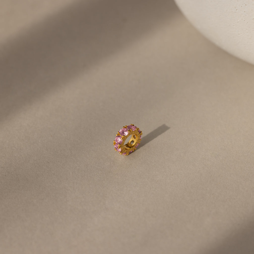 Infinity Pink Tourmaline Charm