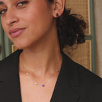 Amethyst Herkimer Studs