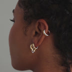 Bold Mixed Metal Huggies