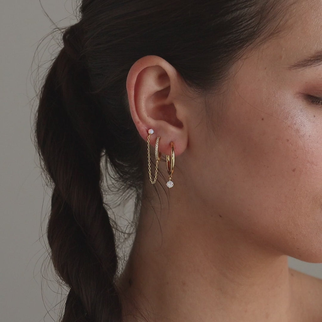 Boucles d'oreilles délicates en opale