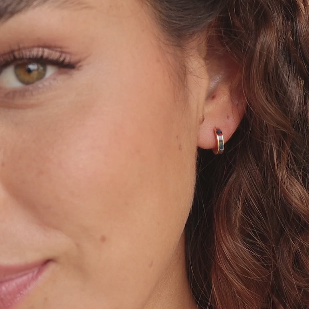 Black Opal Inlay Huggies