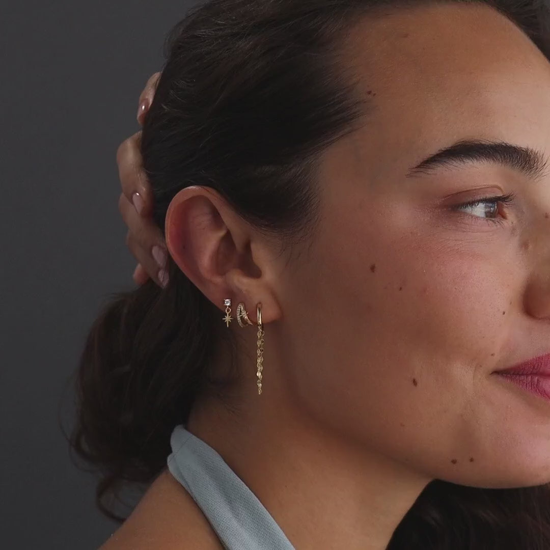 Starburst Pave Duo Huggies