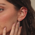 Diamond Tennis Dangle Earrings