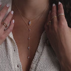 Mixed Diamond Lariat Necklace