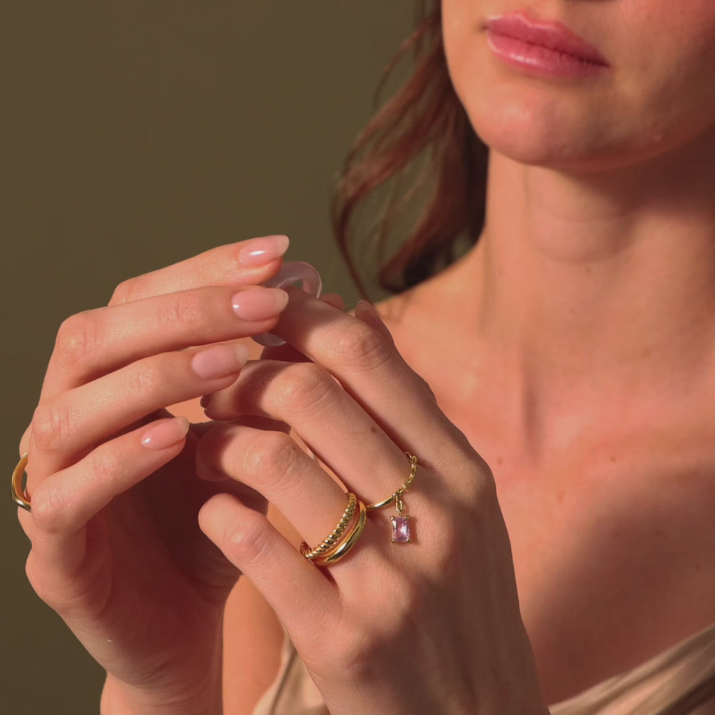 Skinny Lavender Moon Ring