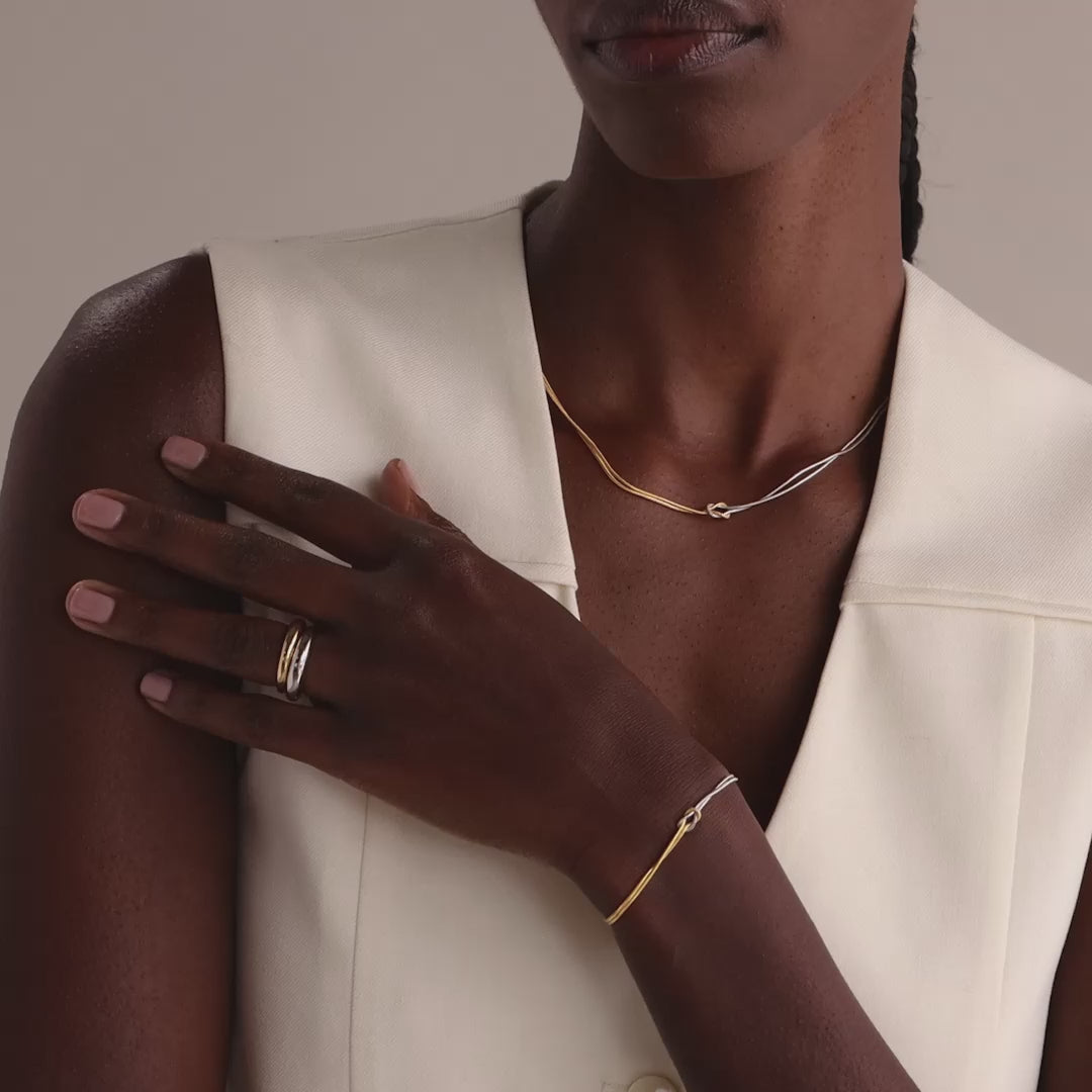 Mixed Metal Knot Necklace