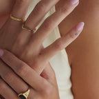 Onyx Chevron Ring Set