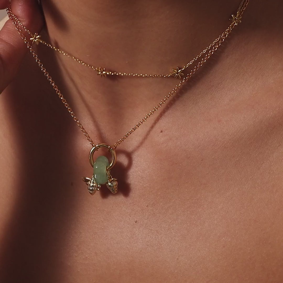 Jade Flower Spacer Charm