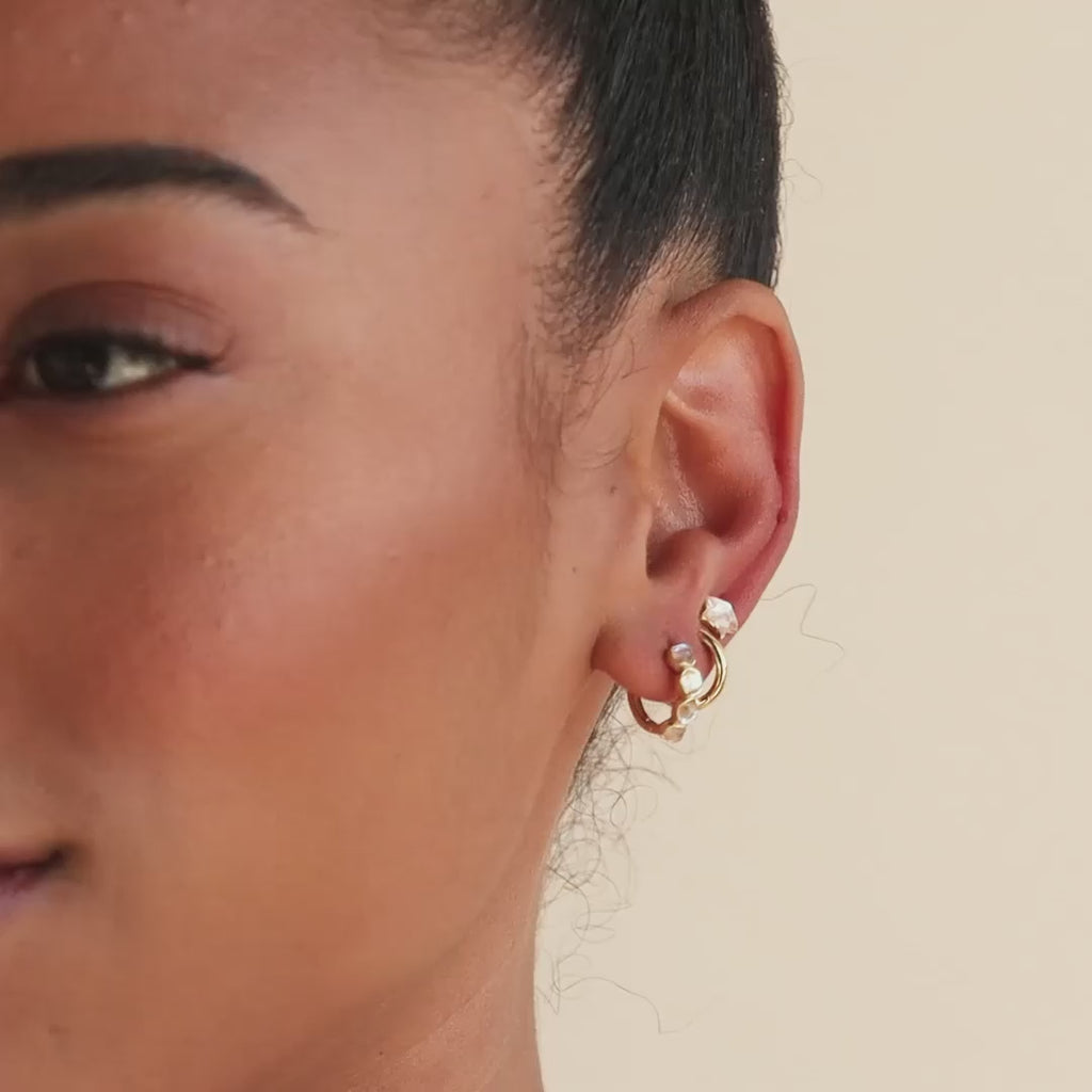 Goujons étoiles en pierre de lune