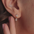 Marquise Diamond Drop Studs