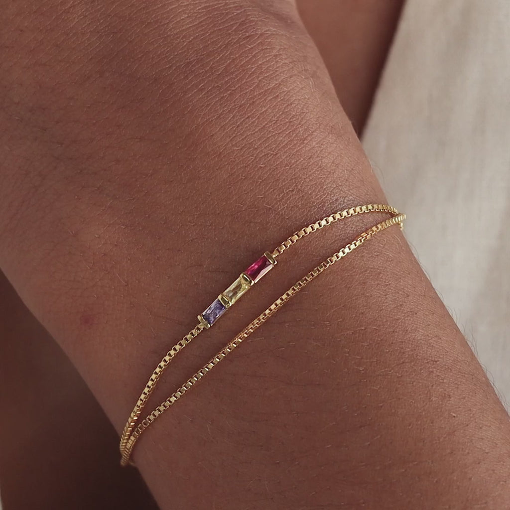 Multiple Baguette Birthstone Bracelet
