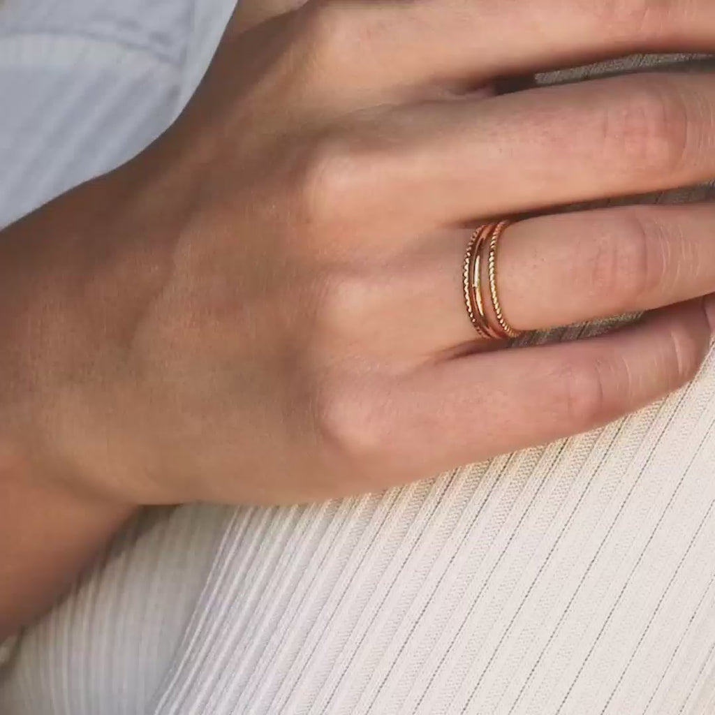 Thin Stacking Rings Set in Sterling Silver