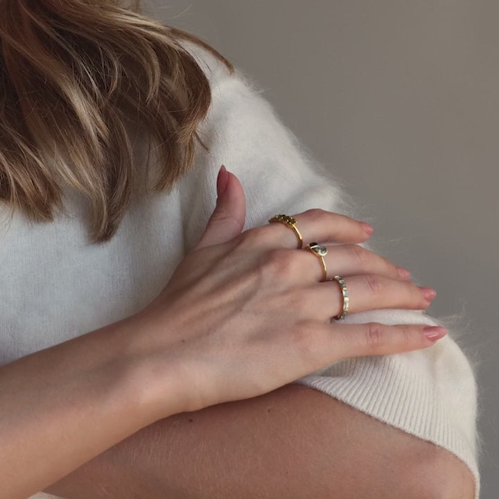 Toi et Moi Heart Birthstone Ring in 18K Gold