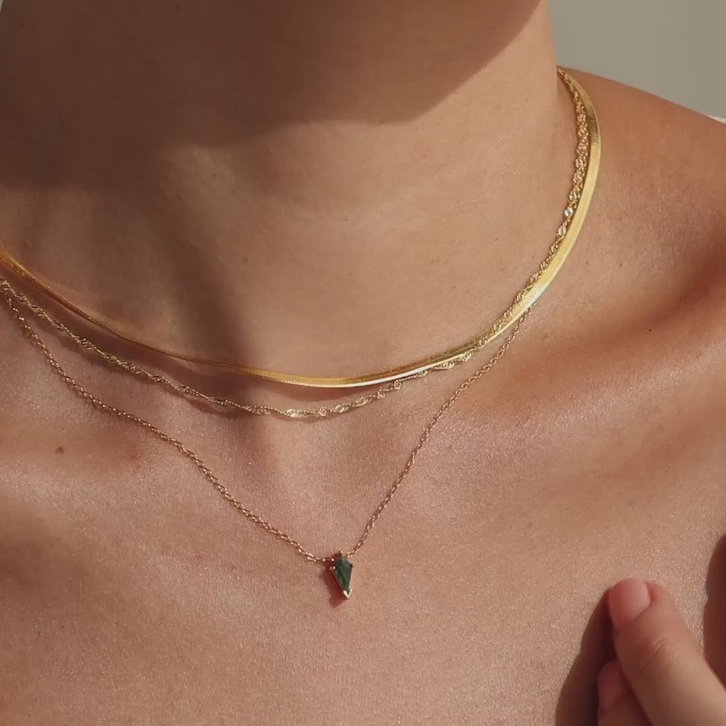 Agate Art Deco Pendant Necklace