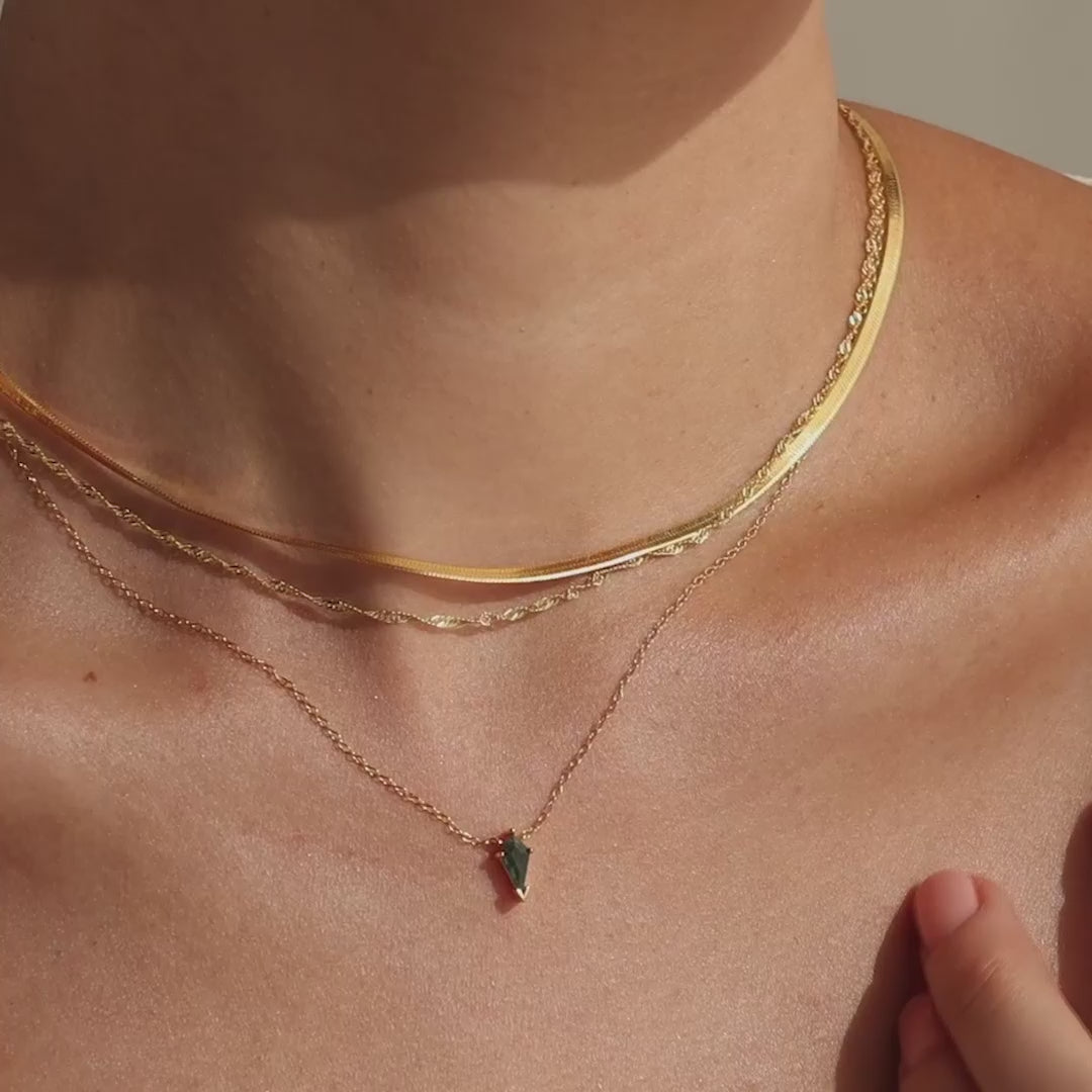 Agate Art Deco Pendant Necklace