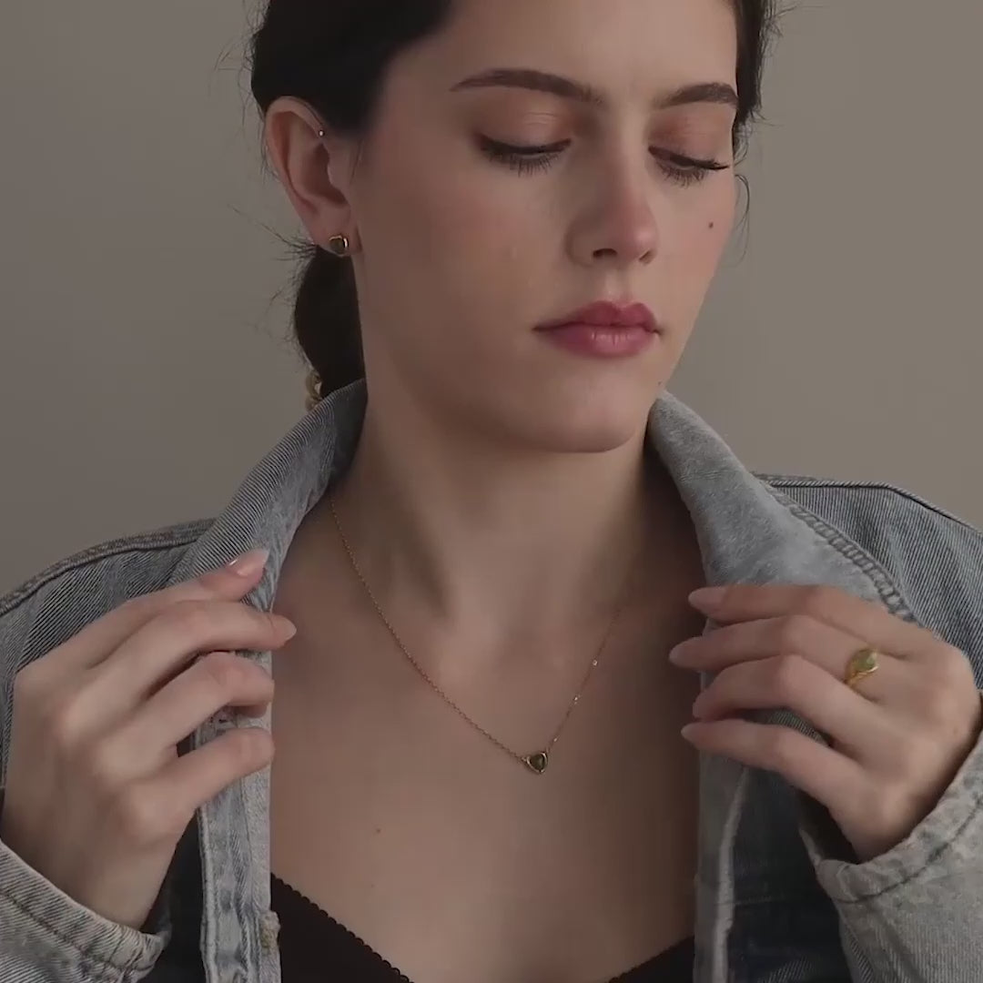 Jade Heart Charm Necklace