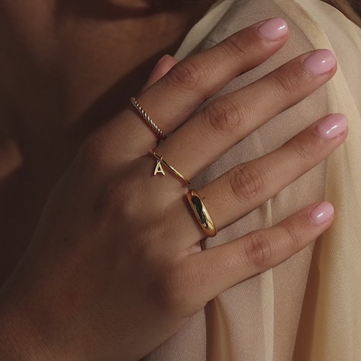 Dainty Initial Drop Ring