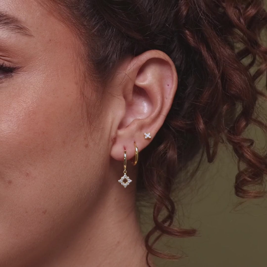 Twilight Star Hoops in Sterling Silver