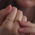 Beaded Multiple Name Ring in Rose Gold