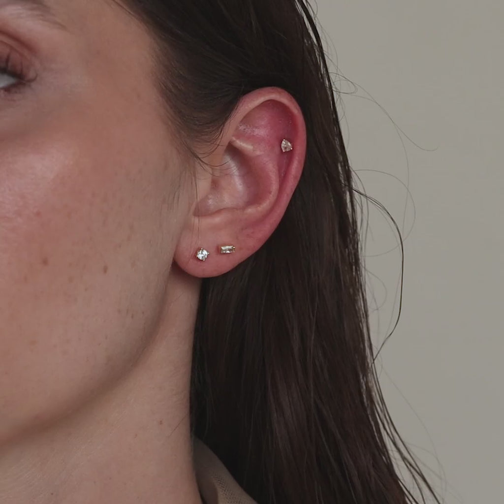 Mixed Diamond Flat Back Stud Set