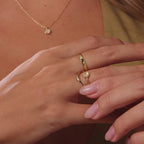 Dainty Round Moonstone Ring