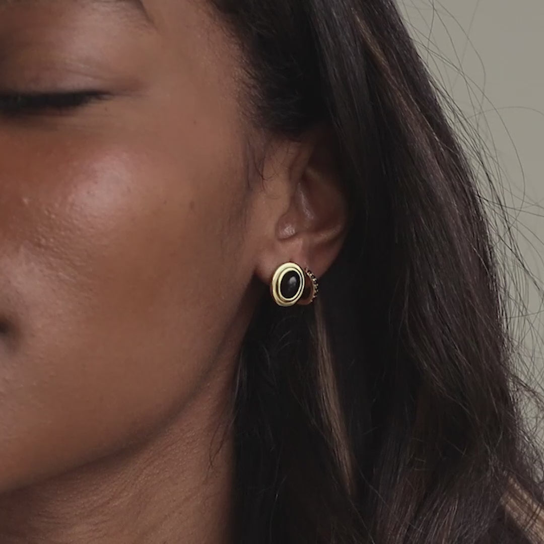 Vintage Oval Black Studs