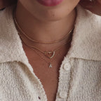 Dainty Pave Letter Necklace in Sterling Silver