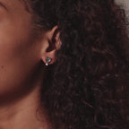 Abalone Pearl Heart Studs in 18K Gold