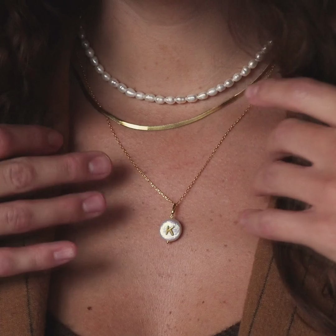 Pearl Initial Pendant Necklace